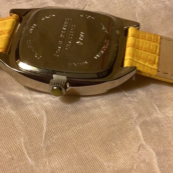 NWOT-Joan Rivers Classic watch with gems & date window & yellow leather band - Picture 5 of 10
